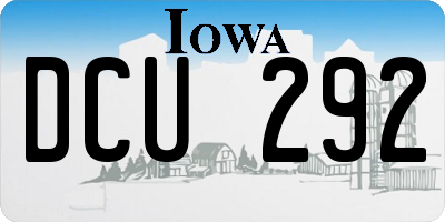 IA license plate DCU292