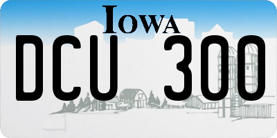 IA license plate DCU300