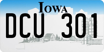 IA license plate DCU301