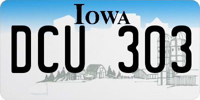 IA license plate DCU303