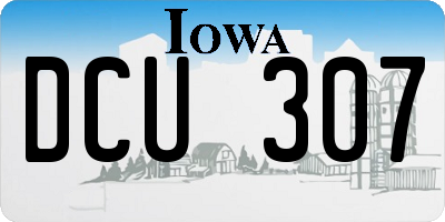 IA license plate DCU307