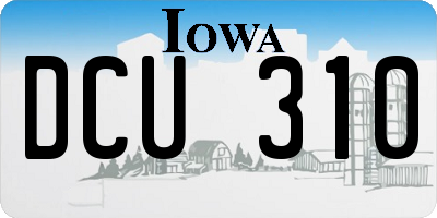 IA license plate DCU310