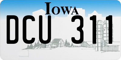 IA license plate DCU311