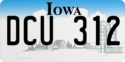 IA license plate DCU312