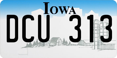 IA license plate DCU313