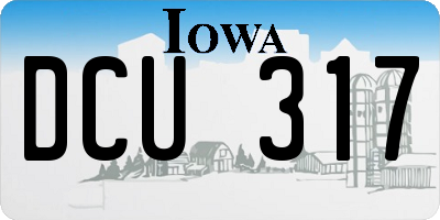 IA license plate DCU317