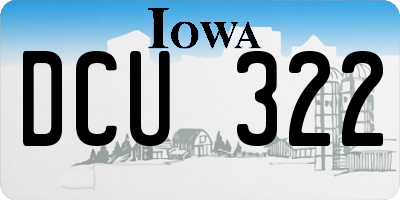 IA license plate DCU322