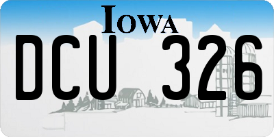 IA license plate DCU326