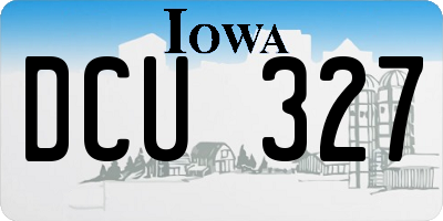 IA license plate DCU327