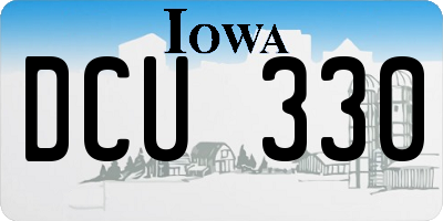 IA license plate DCU330
