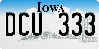 IA license plate DCU333