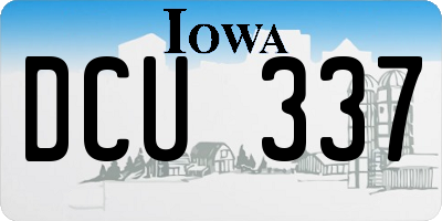 IA license plate DCU337