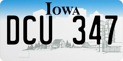 IA license plate DCU347