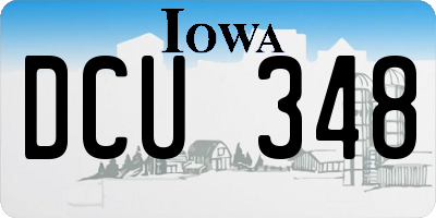 IA license plate DCU348