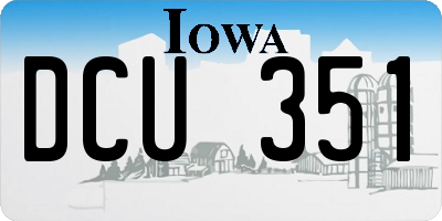 IA license plate DCU351