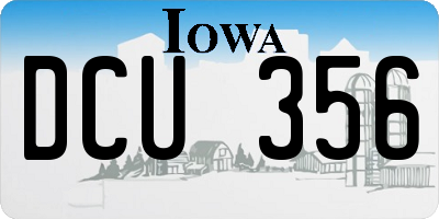 IA license plate DCU356