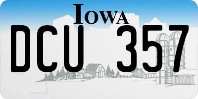 IA license plate DCU357