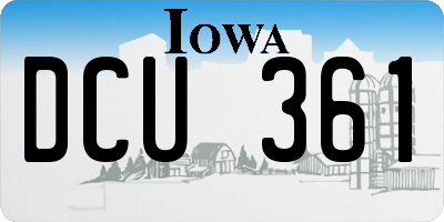 IA license plate DCU361