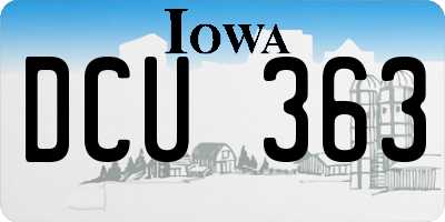IA license plate DCU363