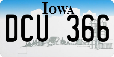 IA license plate DCU366