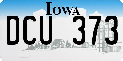 IA license plate DCU373