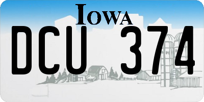 IA license plate DCU374