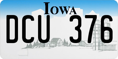 IA license plate DCU376