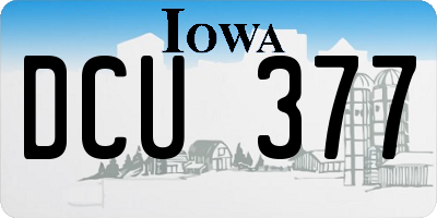 IA license plate DCU377