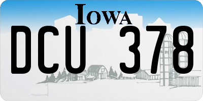 IA license plate DCU378