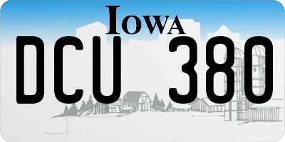 IA license plate DCU380
