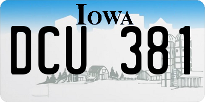 IA license plate DCU381