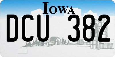 IA license plate DCU382