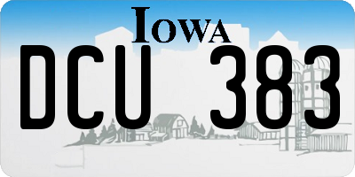 IA license plate DCU383