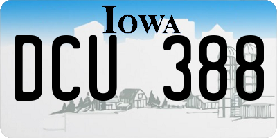 IA license plate DCU388