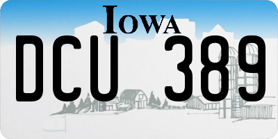 IA license plate DCU389