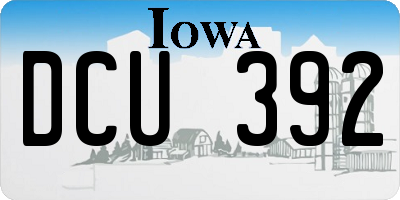 IA license plate DCU392