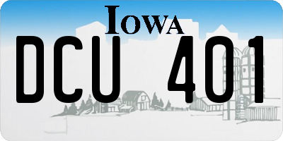 IA license plate DCU401
