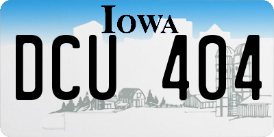 IA license plate DCU404