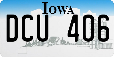 IA license plate DCU406