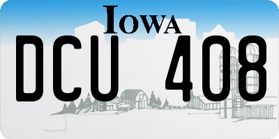 IA license plate DCU408