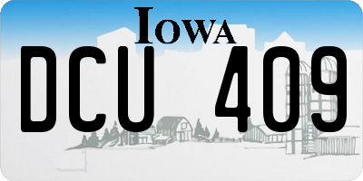 IA license plate DCU409