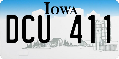 IA license plate DCU411
