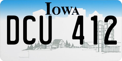IA license plate DCU412