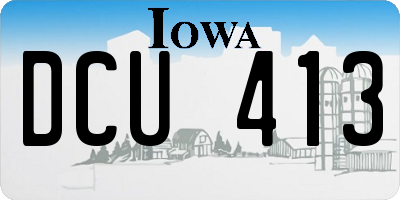 IA license plate DCU413