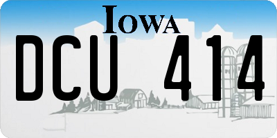 IA license plate DCU414