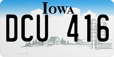 IA license plate DCU416