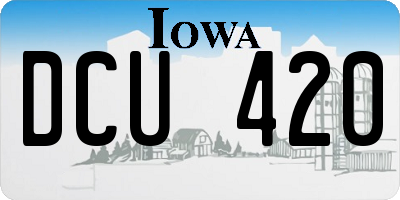 IA license plate DCU420