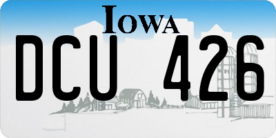 IA license plate DCU426