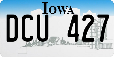 IA license plate DCU427