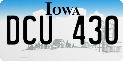 IA license plate DCU430